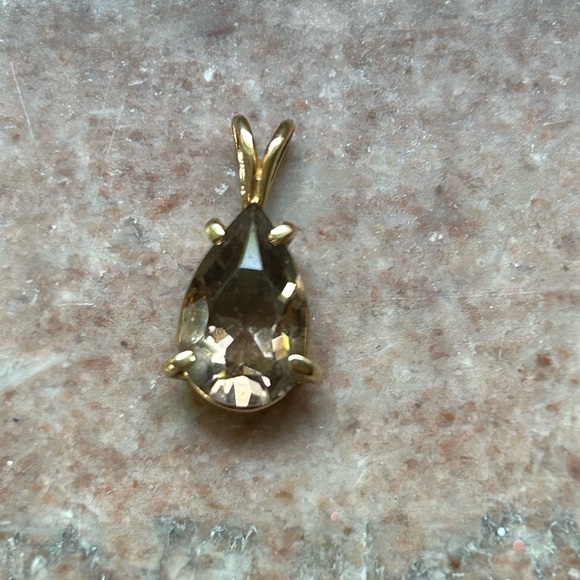 Smoky Topaz 10k Gold Pendant - Picture 9 of 11